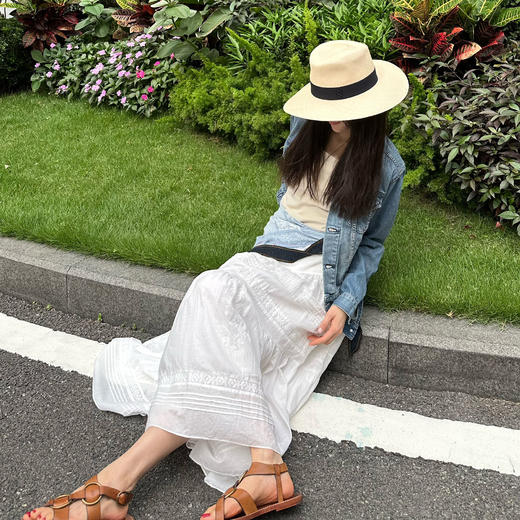 ROMI STUDIO“夏日清新”格纹印花撞色线全棉复古方巾 RWCSPR2695 商品图1