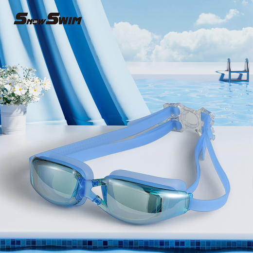 [小滋心选]【活动价 ¥25.9】【高清视界，畅游无忧】爆款防水防雾泳镜【送眼镜盒】🔥近视党福音！电镀大框设计，舒适贴合零漏水💦夏日泳池必备！爆款泳镜 近视游泳眼镜 平光防水防雾高清成人泳镜 商品图9