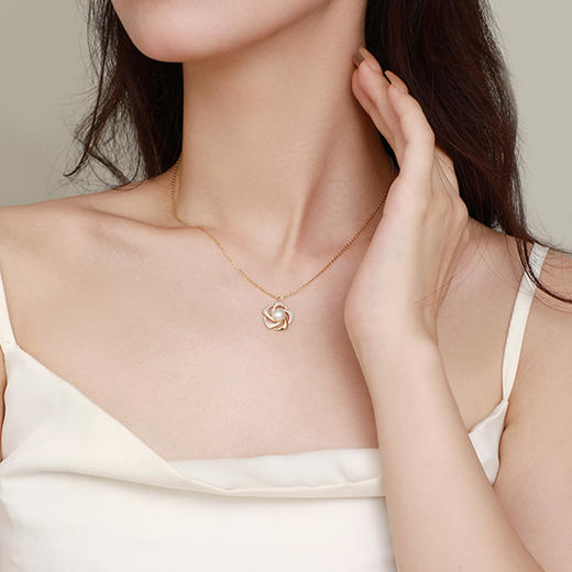 周大生山茶花珍珠项链锁骨链925纯银女轻奢高级感生日礼物送妈妈 商品图0