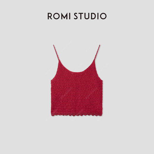 ROMI STUDIO“法式复古”苎麻棉混纺木耳边修身吊带背心 RWCRST3421 商品图0