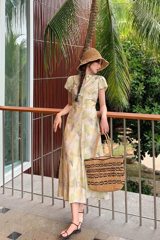 SUMMER & SAGE 新中式盘扣印花连衣裙 20311 商品图2