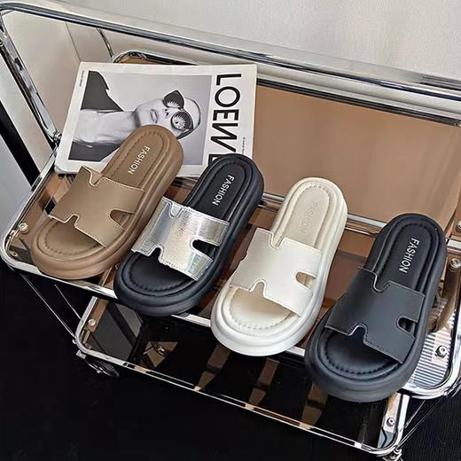 【YW】无忧购韩版百搭外穿厚底踩屎感沙滩一字拖凉鞋6251 （截单后3-5天发货) 商品图2