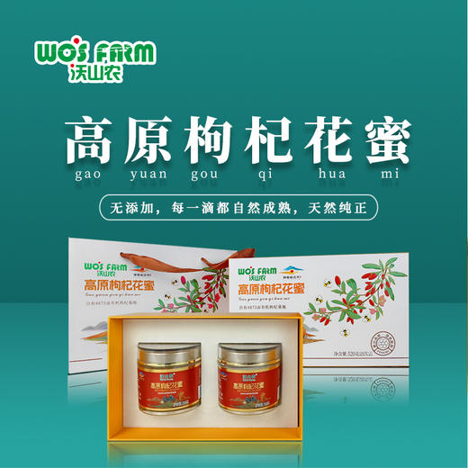 有机枸杞花蜂蜜礼盒 高档蜂蜜礼盒520g 【260g/瓶*2瓶】包邮 商品图1