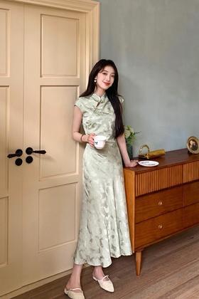 ELLA JADE 新中式暗纹提花连衣裙 20308