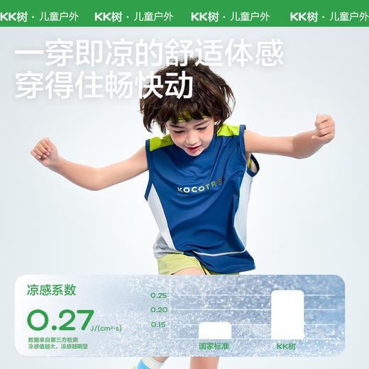 KK树儿童背心夏季薄款女孩男童无袖背心宝宝外穿速干透气2025新款超动感运动背心 商品图2