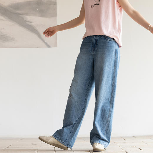 牧衣游原创刺绣纯棉进口冈山牛仔裤 福利款 自在悠然不支持会员折 商品图0