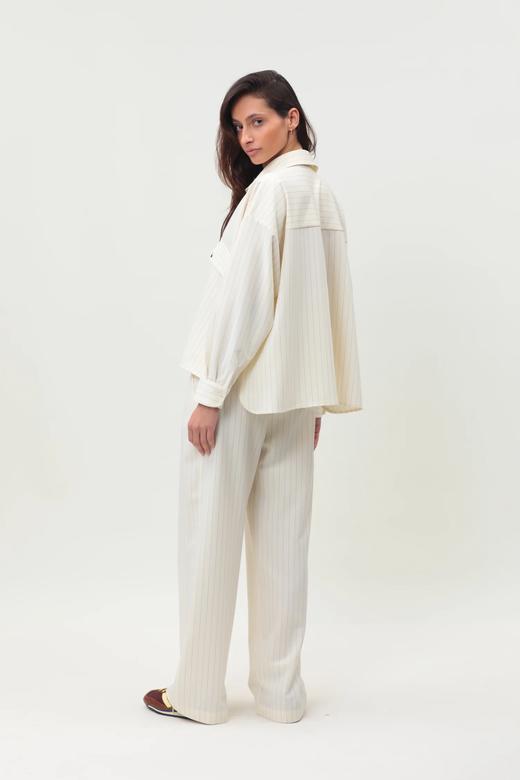 Ginette Garde  ANGELE衬衫 / GABRIEL阔腿裤-白条纹 商品图1