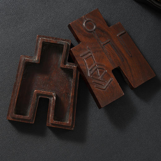 清	黄花梨布币形盖盒 商品图3