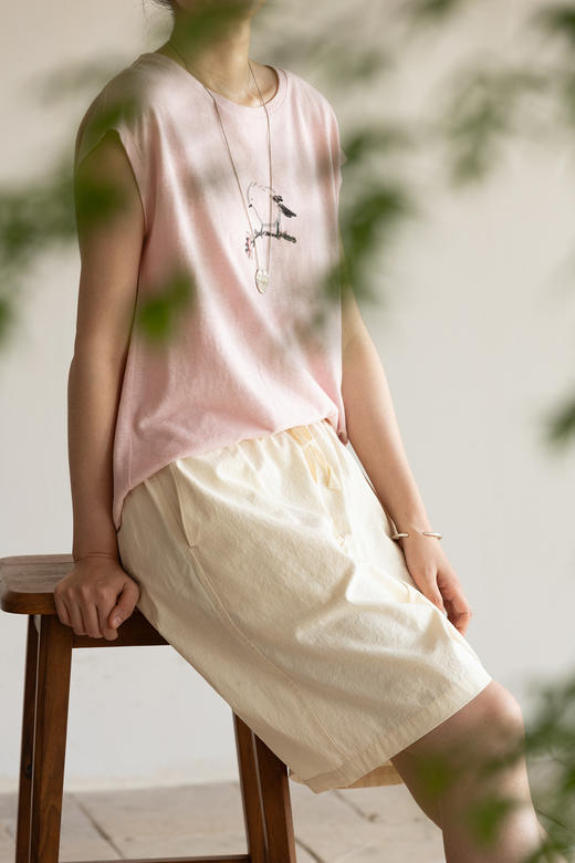 牧衣游原创 汉麻棉短装裤子女夏 限量福利款 青摘时不支持会员折 商品图5