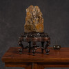 清	寿山石雕山水人物山子摆件（红木座） 商品缩略图3