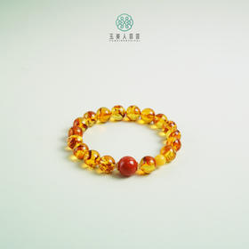 玉美人菲菲-琥珀单圈圆珠手串约9mm多样性发一