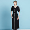 EITIE爱特爱夏季新款气质法式优雅显瘦黑色连衣裙7807577 商品缩略图3