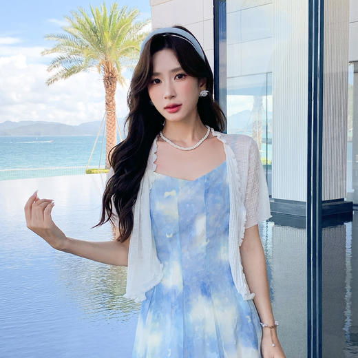 奢姿大码女装2025夏季气质V领针织衫胖妹妹木耳边时尚百搭上衣9852390561A 商品图4