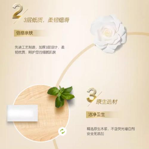 洁柔 百花香味软包抽纸巾120抽3包装/提 商品图4