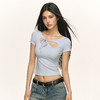 Ariseism  美式复古辣妹修身设计感短袖T恤女夏季新款显瘦上衣 商品缩略图2