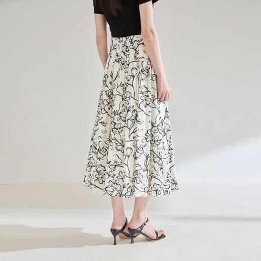 【高货sh】全新升级【铂金会员247/天猫329/差价82】(01459)洛诗琳夏季天丝国风水墨印花显瘦A字高腰伞裙度假风半身裙 商品图4