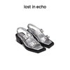 [捡漏价]lost in echo24年春夏新品设计师品牌方头线迹双扣带斜粗跟凉鞋 商品缩略图0