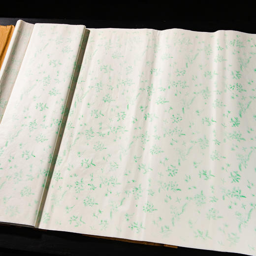 80年代天津杨柳青画店制木版水印草叶纹大画笺（单张） 商品图7