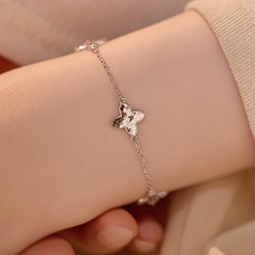 【冰雪四叶】925纯银四叶草爆闪碎冰冰手链【BF-BRS3255】 商品图2