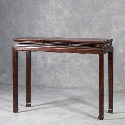 清	红木束腰马蹄腿鱼门洞条桌 商品图1