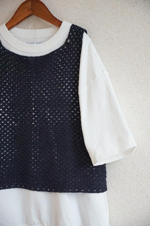 NITTO 手工钩编的粗花呢背心（纯色） 商品图6