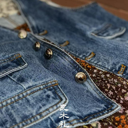 【不换不退】良木礼牛仔印花马甲（12455） 商品图1