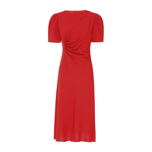 EITIE爱特爱夏季新款气质v领收腰a字显瘦礼服纯色连衣裙7877507 商品图13