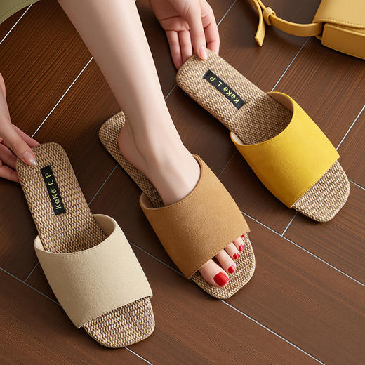 北欧简约亚麻凉拖鞋（脚厚脚宽拍大一码） 商品图6