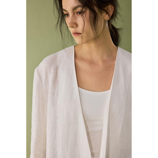 【云隙】亚麻西装外套女夏季法式慵懒感防晒衫休闲薄上衣 商品图1