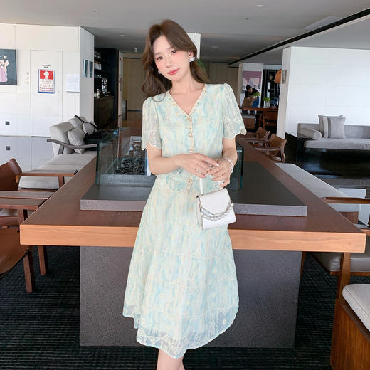 奢姿大码女装夏季波西米亚V领两件套胖妹妹假口袋时尚套装9952922062 商品图4