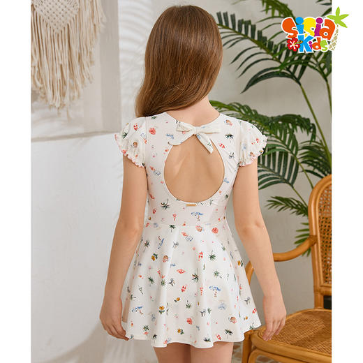 sisia儿童泳衣女童2025新款中大童连体游泳衣公主裙式泡温泉泳装SGS24-01b 商品图2