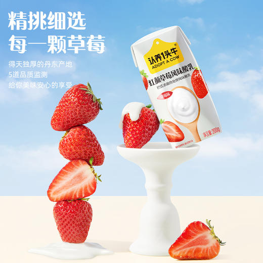 认养一头牛草莓酸奶 200g*10盒*3提 商品图2