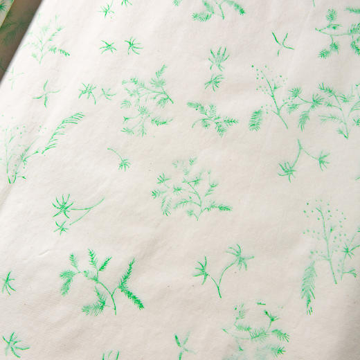 80年代天津杨柳青画店制木版水印草叶纹大画笺（单张） 商品图8