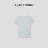 ROMI STUDIO“简约清新”浅蓝弹力罗纹修身圆领短袖T恤 RWCRSJ1973 商品缩略图1