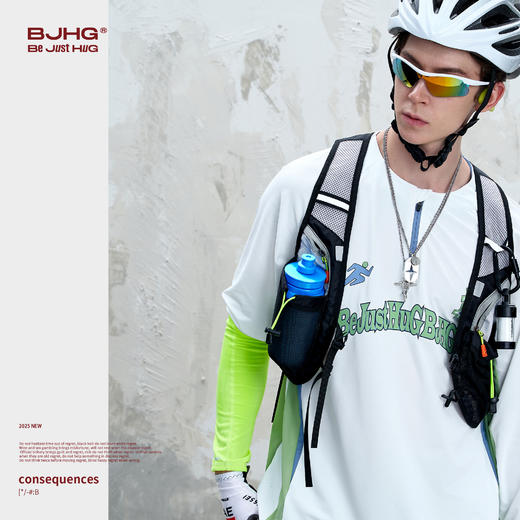 BJHG不计后果 凉感长袖t恤男夏季2025新款运动休闲透气撞色骑行服 商品图2