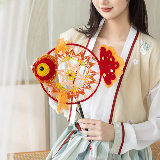 苏苏姐家乐游团扇手工DIY中国风编织钩针毛线团自制材料包 商品图1