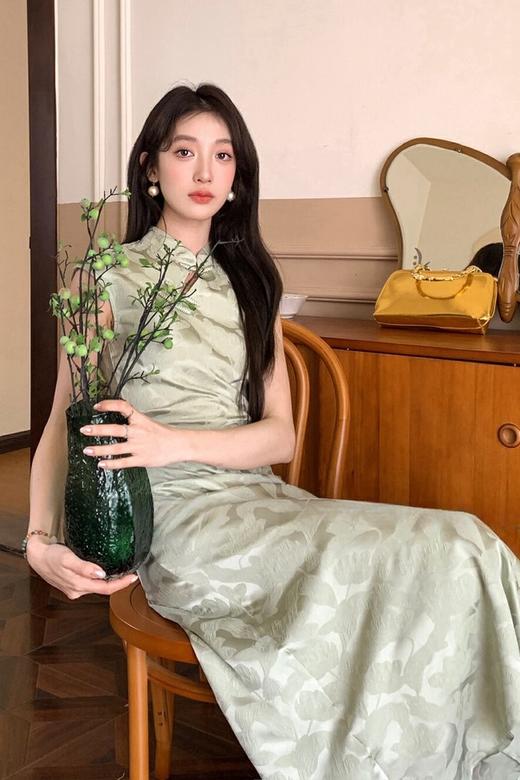 ELLA JADE 新中式暗纹提花连衣裙 20308 商品图3