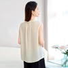 【真丝小衫】100%桑蚕丝打底衫，百搭泡泡皱木耳领无袖上衣SM-12599798 商品缩略图3