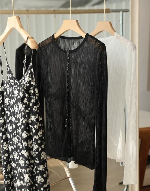 圣罗兰同款竹节麻天丝开衫防晒空调衫自带性感 商品图1
