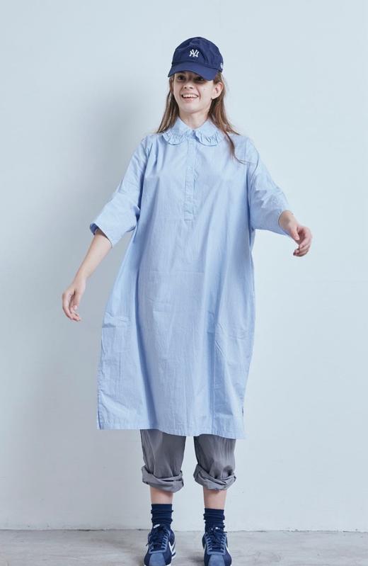 （g）细条纹衬衫领连衣裙 商品图9