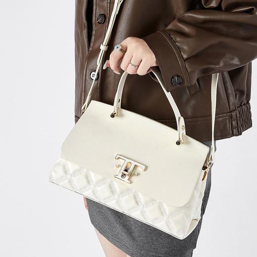 【预售3天】时尚菱格单肩女包百搭斜挎包简约通勤手提包D2868 商品图2