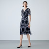 EITIE爱特爱夏季新款V领收腰法式通勤显瘦印花连衣裙7807527 商品缩略图1