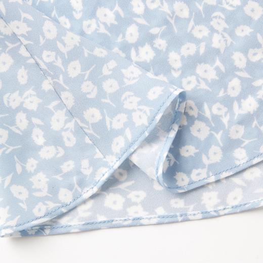 ROMI STUDIO“法式优雅”浅蓝碎花斜裁松紧腰A字半身短裙RWCRXY3698 商品图3