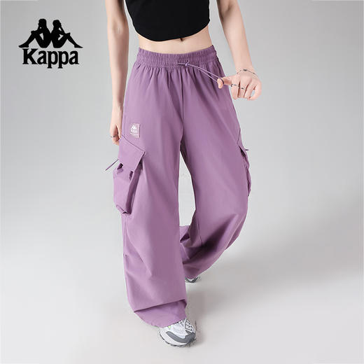 Kappa卡帕背靠背防泼水运动长裤女2025新款户外休闲裤弹力工装裤 商品图3