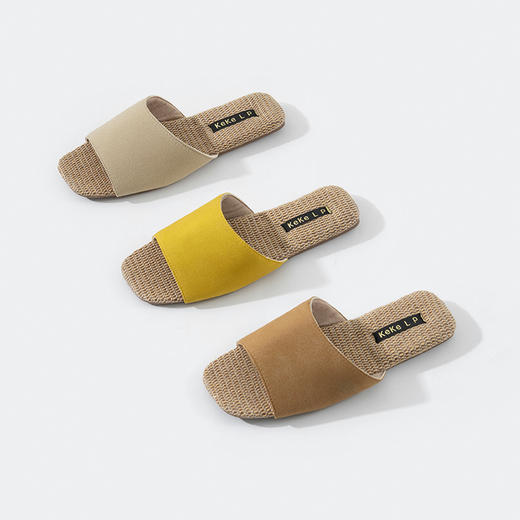 北欧简约亚麻凉拖鞋（脚厚脚宽拍大一码） 商品图0