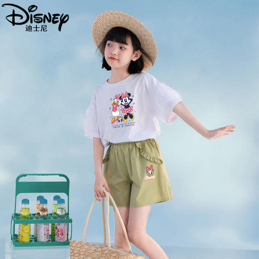 迪士尼女童短袖T恤夏季薄款2024新款半袖儿童上衣洋气小女孩夏装 商品图7