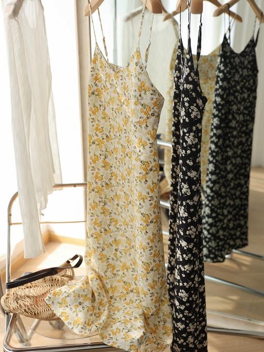 法式浪漫V领随身小碎花吊带雪纺裙显瘦连衣裙 商品图11