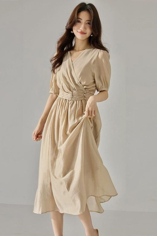 Le Malene 经典卡其收腰连衣裙 20304 商品图2