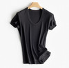 大弹力裸感超舒适！含真丝！2025新款桑蚕丝T恤U/圆/V领修身纯色短袖衫女款！ 商品缩略图5