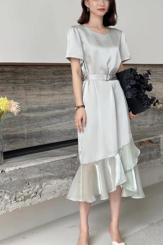 Le Malene 浪漫优雅光泽感拼接式连衣裙 20305 商品图1